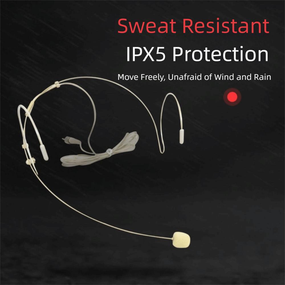 3.5mm 3 Pin Headset Mic Beige Amplifier Voice Speaker Headworn Microphone  Microphone Accessories