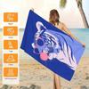 1PC Funny Bubble Gum Tiger Beach Towel Quick-Dry Polyester Swim Towel Lightweight Soft Travel Towel For Beach Camping Unisex Gif