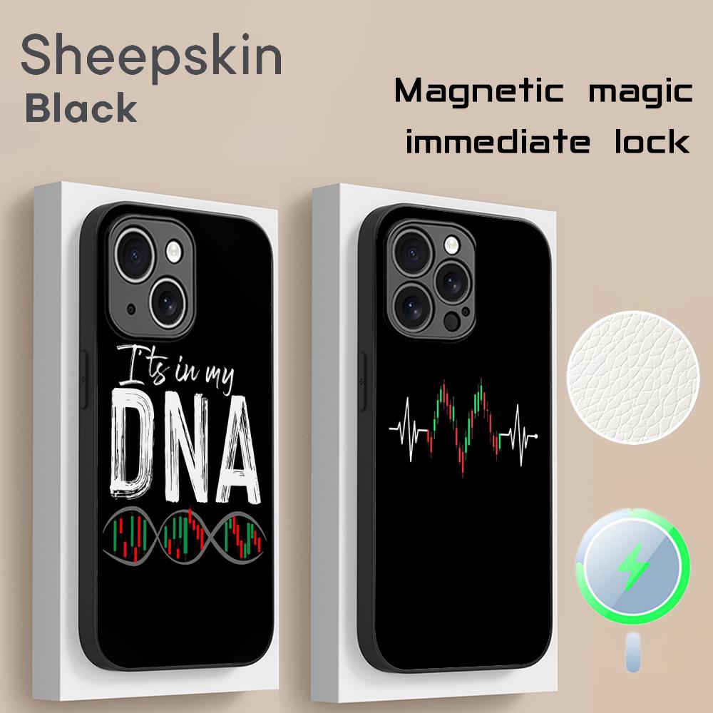 S-stock fashion pattern lucky design Phone Case For iPhone 17 16 15 14 13 12 Plus Pro Max High-end Luxury Magsafe Sheepskin