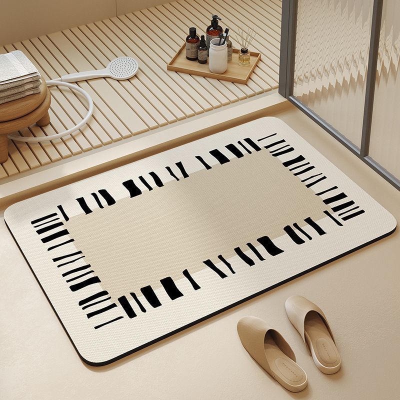 Cream Wind Diatom Mud Floor Mat Bathroom Water-Absorbing Quick-Drying Floor Mat Household Bathroom Door Non-Slip Easy To Take Care Of Floor Mat