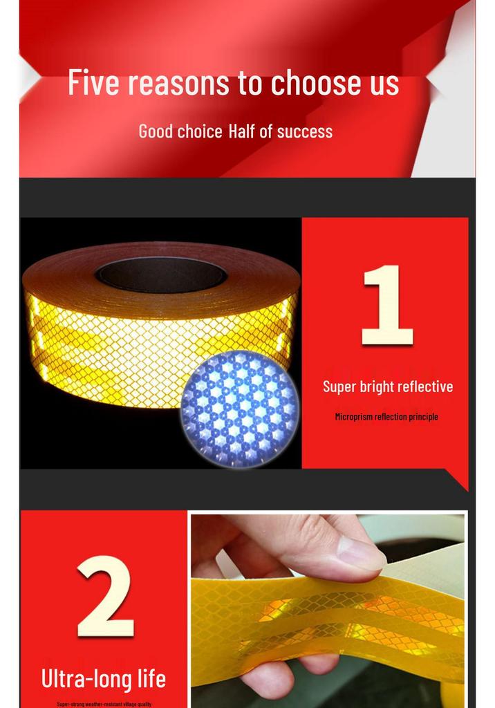 10cm High-Strength Reflective Tape for Traffic Safety and Anti-Collision