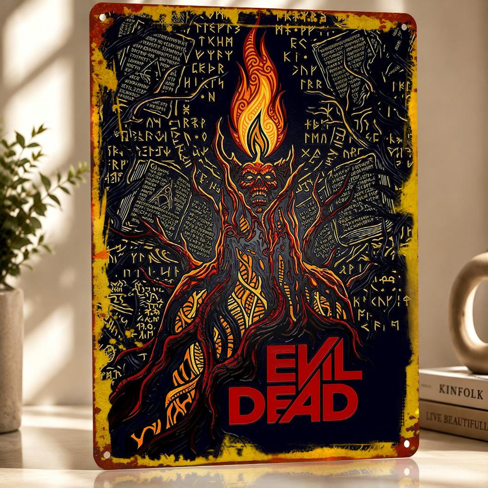 Evil Dead Personalized D Textured Metal Poster Wall Art Tinplate Sign for Bar Accessories Bedroom Stuff Room Decor Funny Signs
