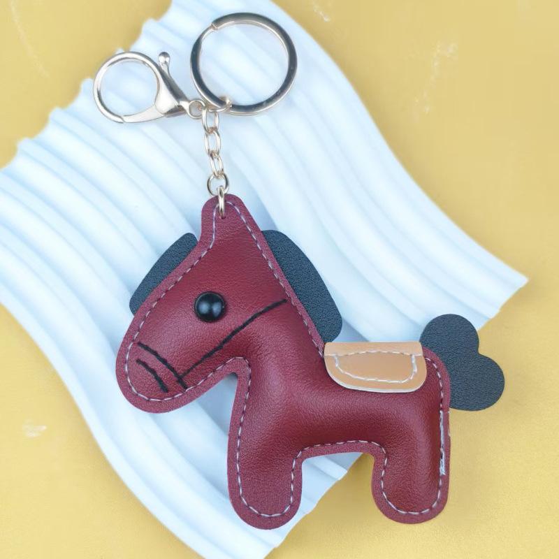 Year of the Horse, leather pony keychain pendant, simulated leather pony pendant, there will be money soon, trendy bag pendant.