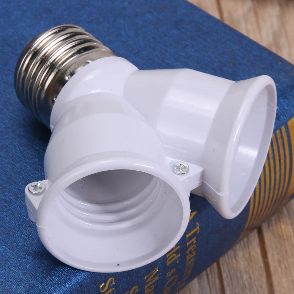 1/3Pcs 2 In 1 Double E27 Socket Base Extender Splitter Converter Plug Halogen Light Lamp Bulb Holder Copper Contact Adapter Tool