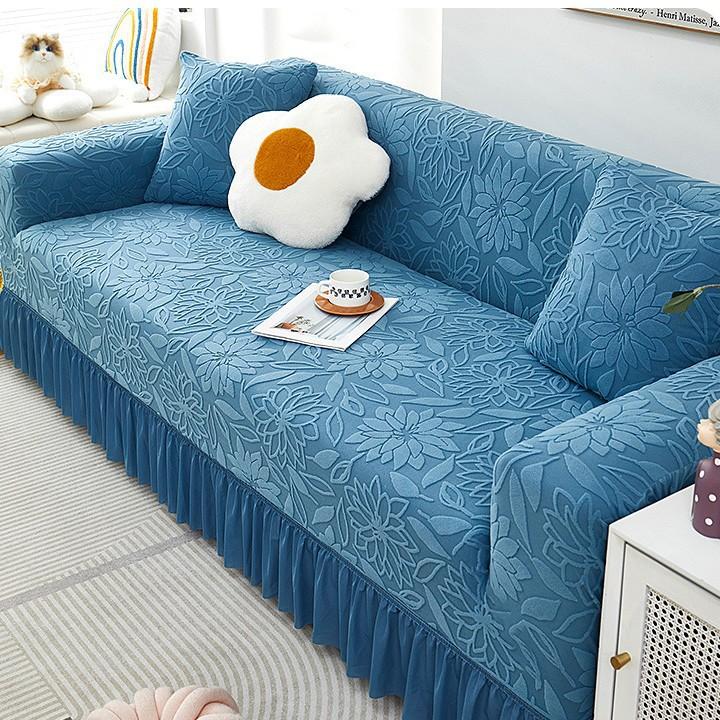 Jacquard Velvet Sofa Cover All Inclusive Universal Set New All Season Universal Anti Slip Seat Cushion Cover Fabric  French Style