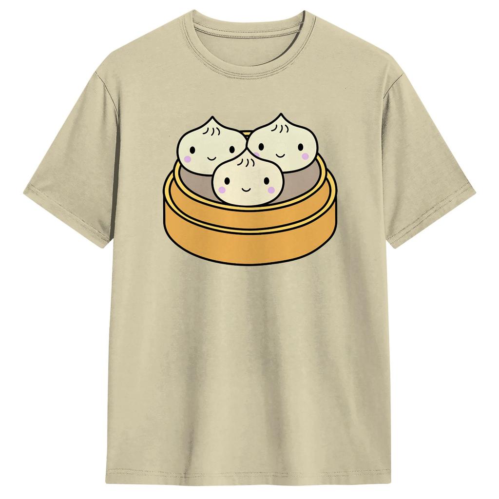 Chinese Xiao Dumpling Food T Shirt Summer Cotton T Shirts For Unisex Fashion Custom DIY Tee Shirt ShortSleeve Vintage Tops