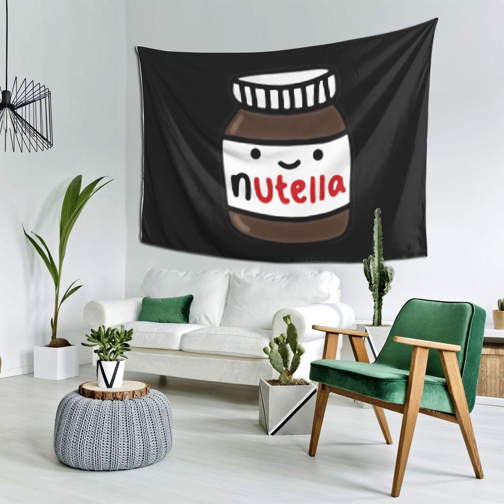 Nutella Tapestry Decoration Art Aesthetic Tapestries for Living Room Bedroom Home Wall Cloth Wall Hanging
