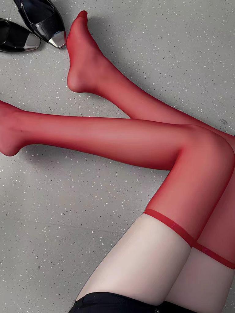 Women's Sexy Black Silk Fishnet Thigh-High Stockings with Removable Knee-High Open Design