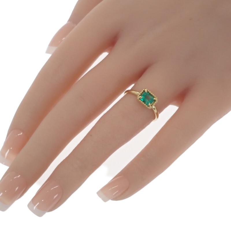 no brand  #13(JP Size) ring green K18 Gold Women