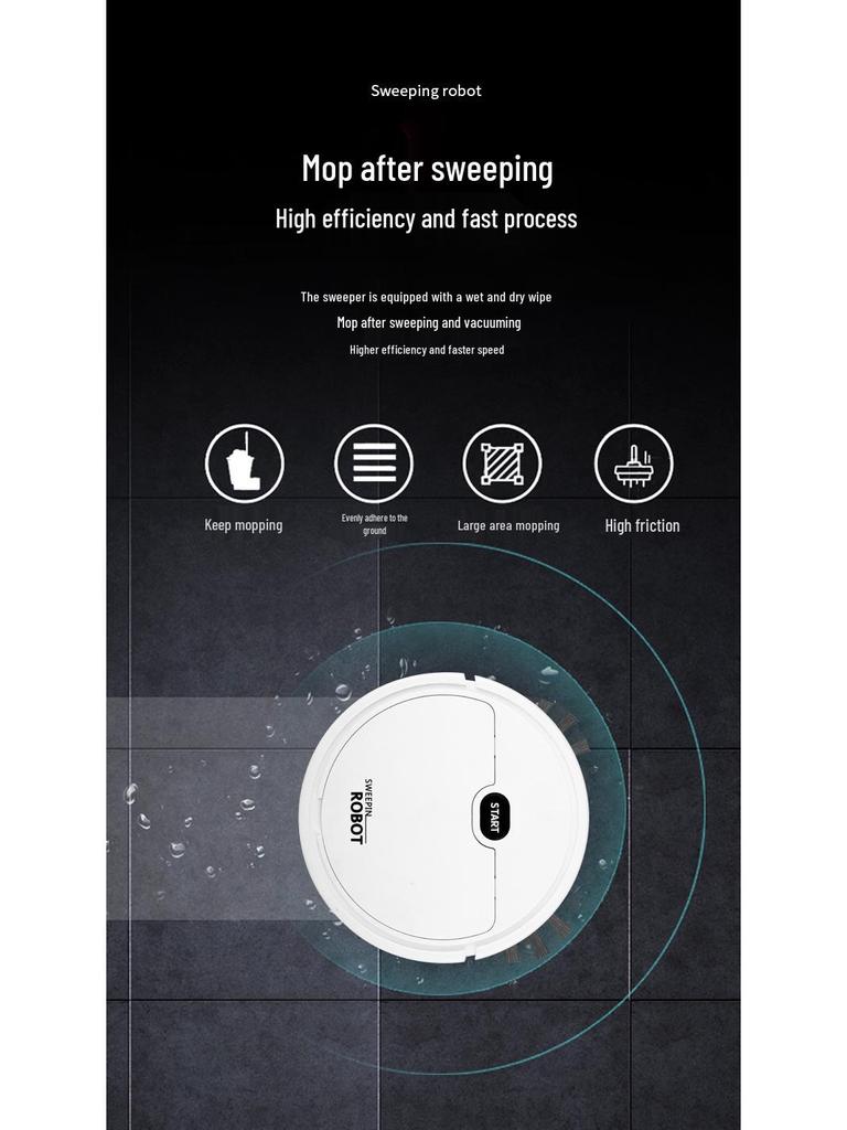 Aspiradora y Fregona Robot Inteligente Mini - Limpiador Doméstico y Recogedor de Polvo Todo en Uno