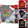 Women Christmas Grinch Short Sleeve T-shirt Tops With Trendy Crew Neck Design