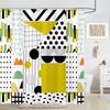 Extra Long Geometric Shower Curtain Mid Century Modern Shower Curtains For Bathroom Abstract Yellow Black White Waterproof