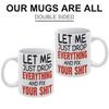 1pc 11oz White Ceramic Mug with Double-Sided Humor Print, Lightweight Cup for Coffee, Tea, Home Kitchen or Office, Funny Gift for Friends and Family