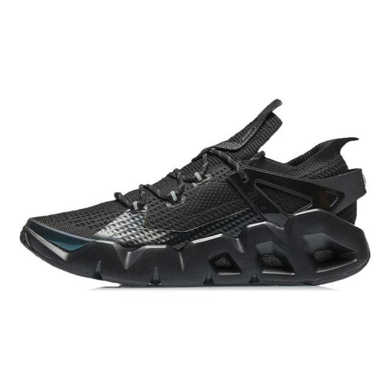 Li-Ning Wudao 2.3 Knitted Reflective Shock Absorbing Low Top Retro Basketball Shoes For Men Black AGBR045-3 44