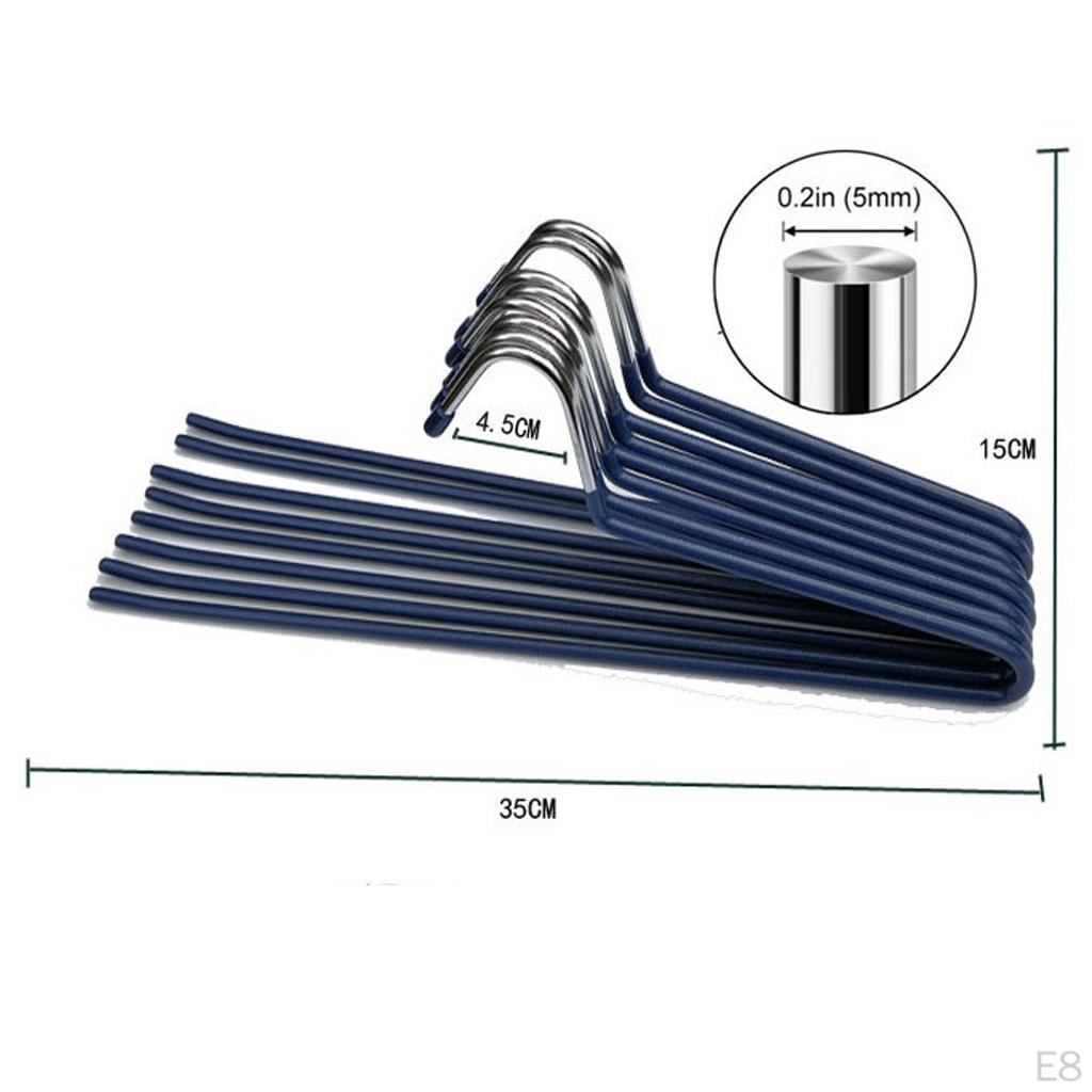 10 Pack Anti-slip Stainless Metal Pant Trousers Jean Hangers Rails Closet Storage Organizer