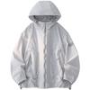 UPF50+ Men's Hooded Sunscreen Jacket Summer Ultra Thin Zipper Pocket Windbreaker Elastic Cuffs Outdoor Hiking Fishing Skin Coats