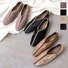 Kobe Lettuce Square Toe Flat Sole Piping Babouche Shoes [I2209] L Suede Greige
