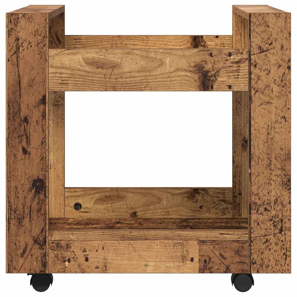 Mobile Desk Trolley Reclaimed Wood Look 60 X 45 X 60 Cm Engineered Wood