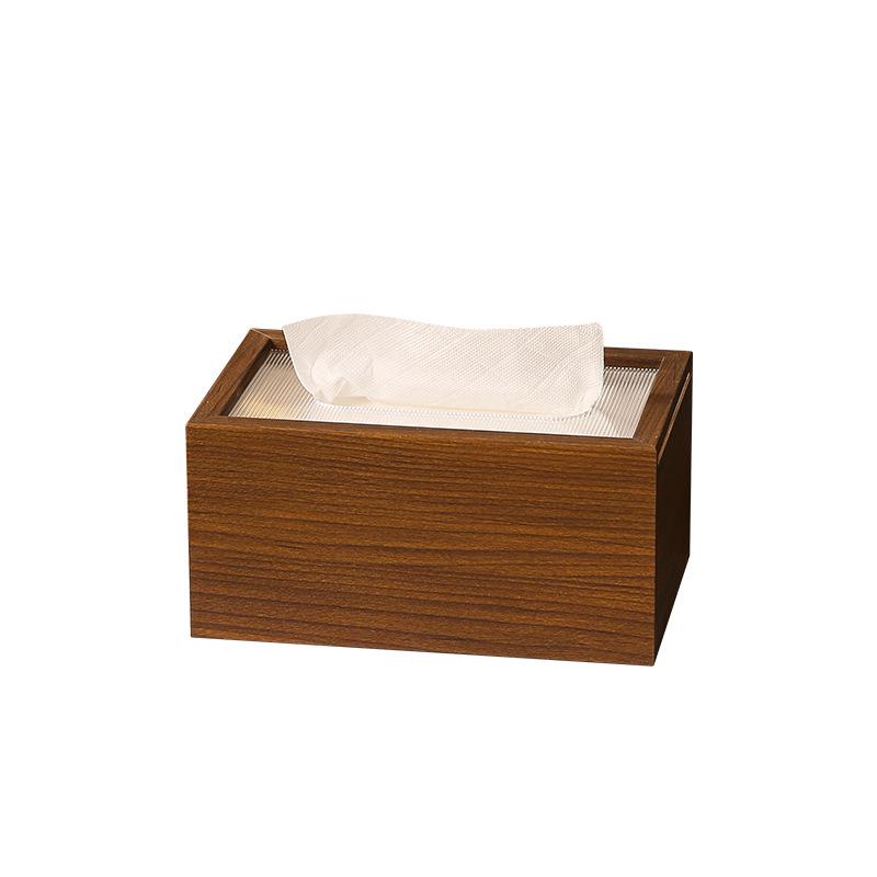High-End Wooden Tissue Box for Living Room, Coffee Table, or Hotel - New Chinese Style with Customizable Logo Option