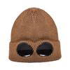 Men Women Couple Fashion Autumn And Winter Fleece Knit Warm Wool with Googles Ski Cap Hat