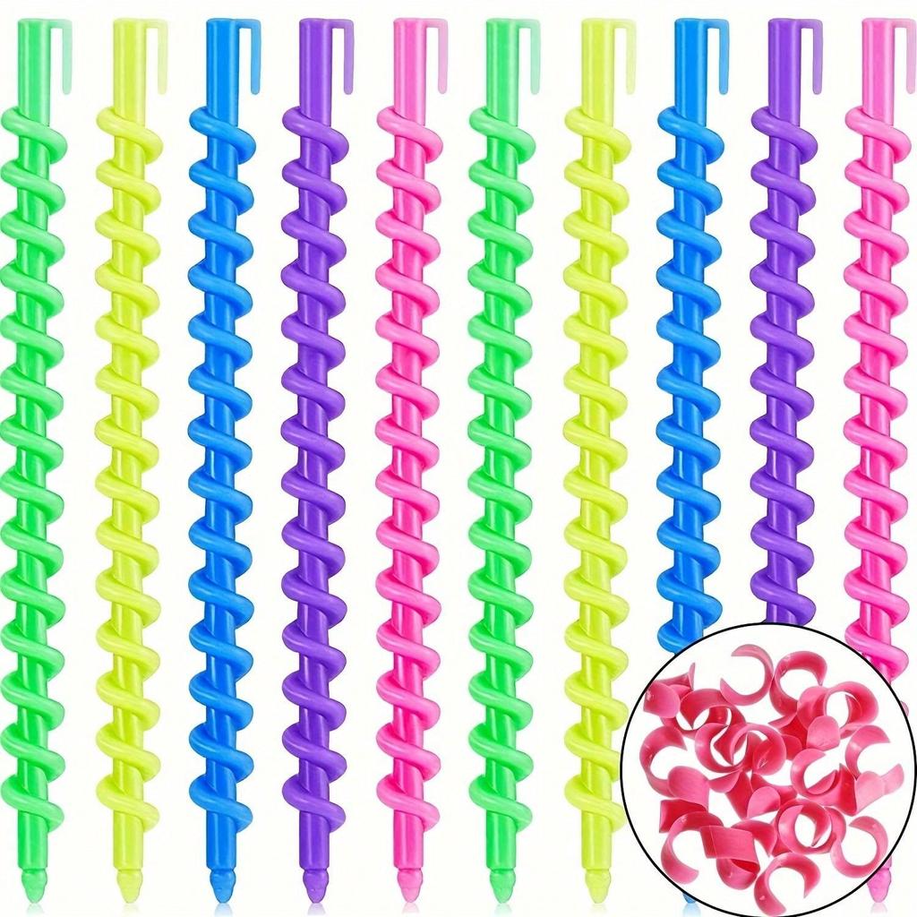 20Pcs Spiral Curler Set - Easy Diy Styling, Suitable For Various Curls - Quick Hair Conversion In Various Bright Colors - Suitab