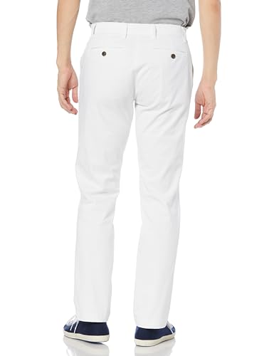 Amazon Essentials Men's Washed Athletic Fit Comfort Stretch Chinos (formerly Goodthreads), White, Size W31 / L34