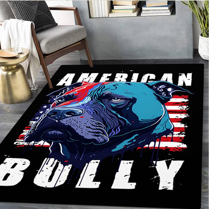 1Pc Pit Bull Print Rug - Computer Chair Area Rug Home Decoration Carpet For Living Room Bedroom Flooring Mat