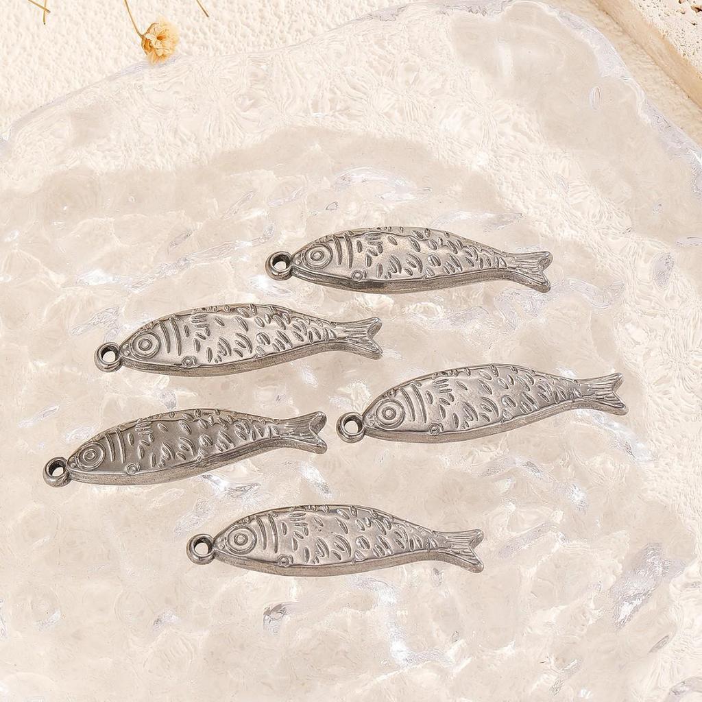 Stainless Steel Gold-Plated Fish Pendant - Durable, Handmade, Color-Retaining Jewelry Accessory