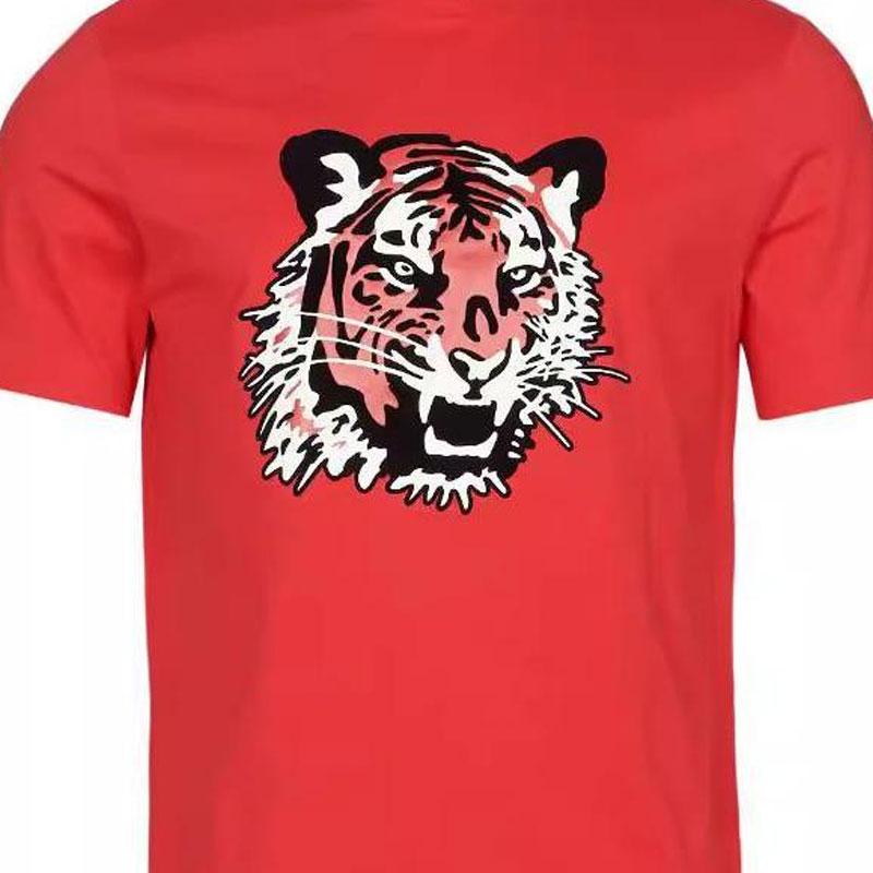 HUGO BOSS T-Shirts Men's Red Crew Neck Moderate Straight Fit 50462724-623