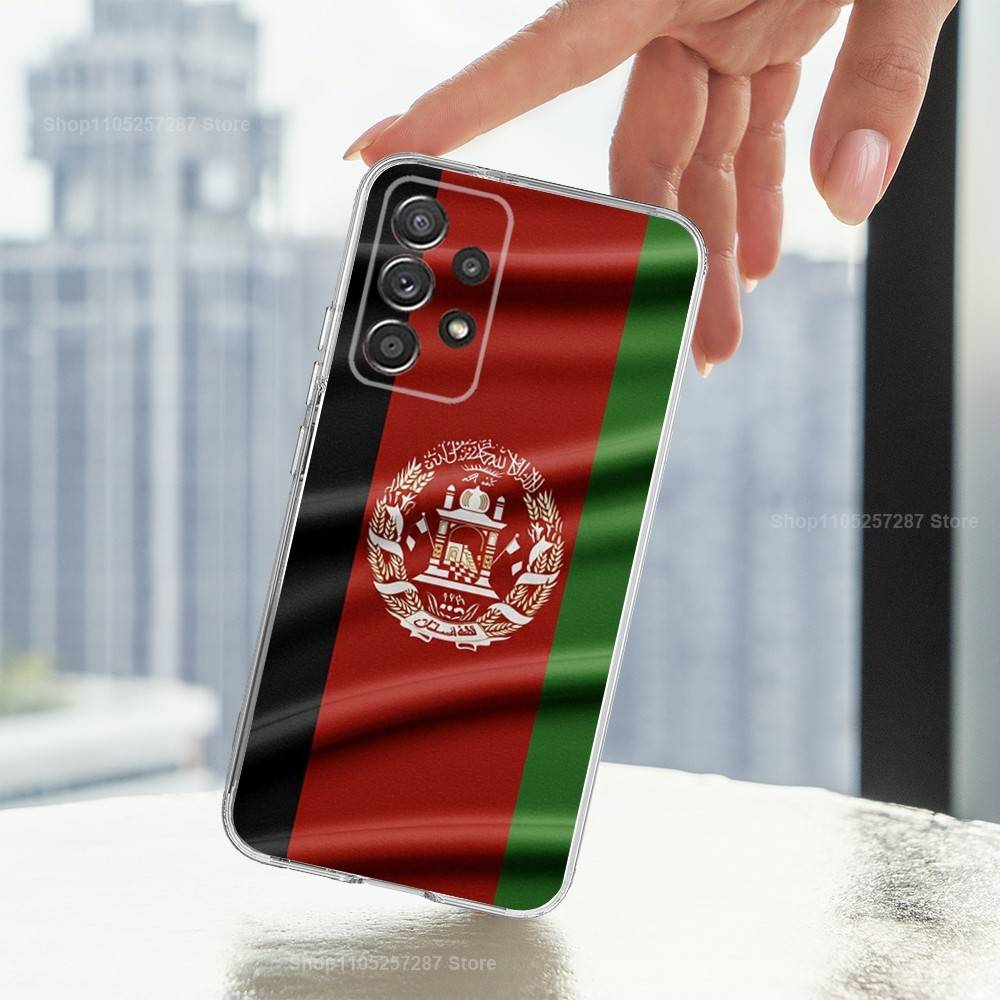 Flag OF Afghanistan Art Phone For Samsung A30,71,51,S20,10,9,Ultra,FE,Lite, S21,23,22,PIus,Transparent, Silicone Case