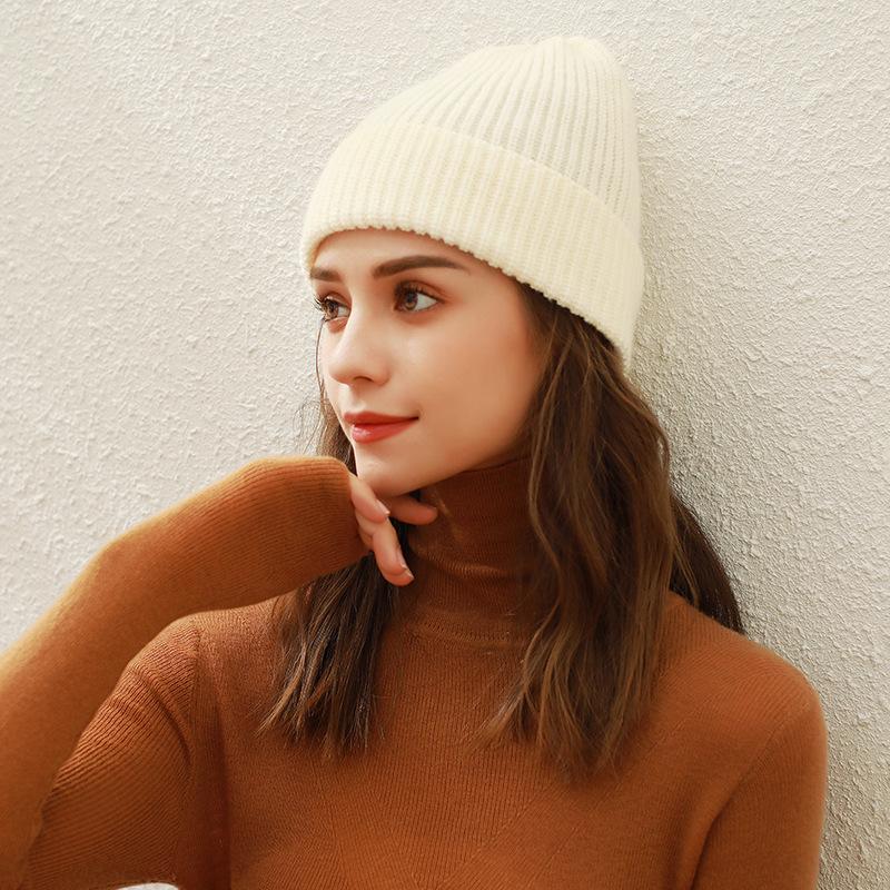 Solid color knitted hat children's autumn and winter new student versatile dome melon rind wool hat cold hat men's trend