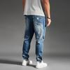 Jeans da uomo Moda Slim con strappi Tendenza Pantaloni larghi a nove punti Slim Harlan Coulisse Taglie forti