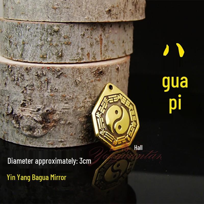Großer Kupfer-Bagua-Konvexspiegel für Zuhause - Yin-Yang-Tai-Chi-Diagramm-Anhänger für Haustür, Balkon oder Fenster