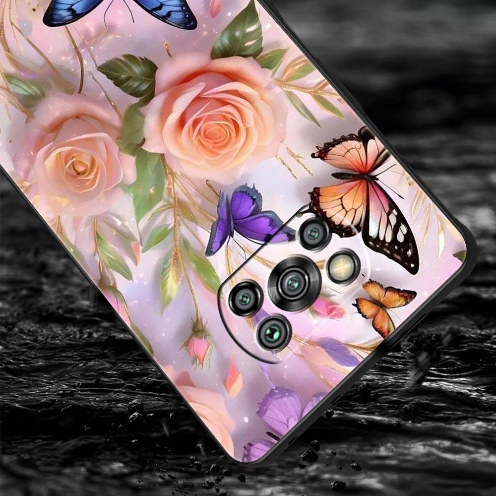 Butterfly Design Phone Case Cover  for Xiaomi Poco F7 Ultra F6 F5 F4 F3 X6 X5 X4 X3 NFC C51 C55 M4 GT 5G Soft TPU Shell Fundas