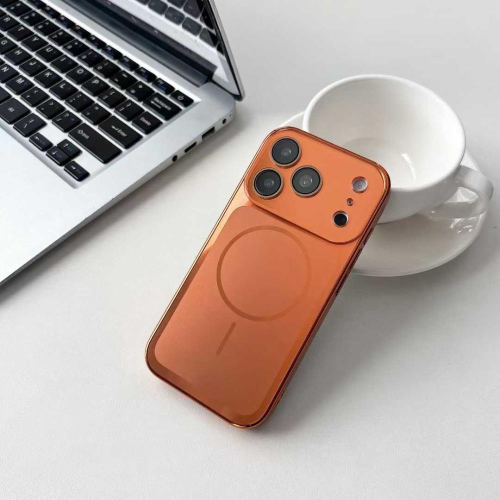 Luxury Matte Plating For Magsafe Magnetic Laser Camera Case for iPhone 17 Pro Max 16 15 14 13 Wireless Charging Protection Cover