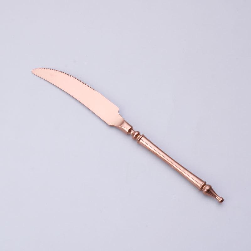 304 Stainless Steel Western Cutlery Set: Knife, Fork, Spoon, Coffee Spoon, Roman Column Design, European Style, 4-Piece