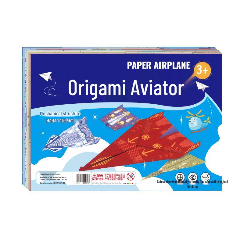 Beginner's 3D Paper Airplane Origami Kit: Creative and Colorful DIY Toy for Kids