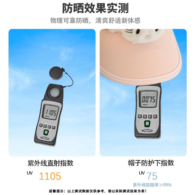 Cartoon Hat Female Cute Sunscreen Empty Top Hat Sunshade Big Brim Sun Hat Show Face Little Girl Style