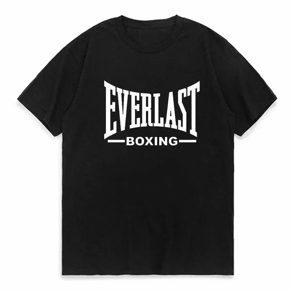 EVERLAST Boxerské logo Tričko Muži Ženy O Límec Potisk Letní Bavlněné Tričko Harajuku Street Chlapci Dívky Rodinné Sladění Oblečení#Barva