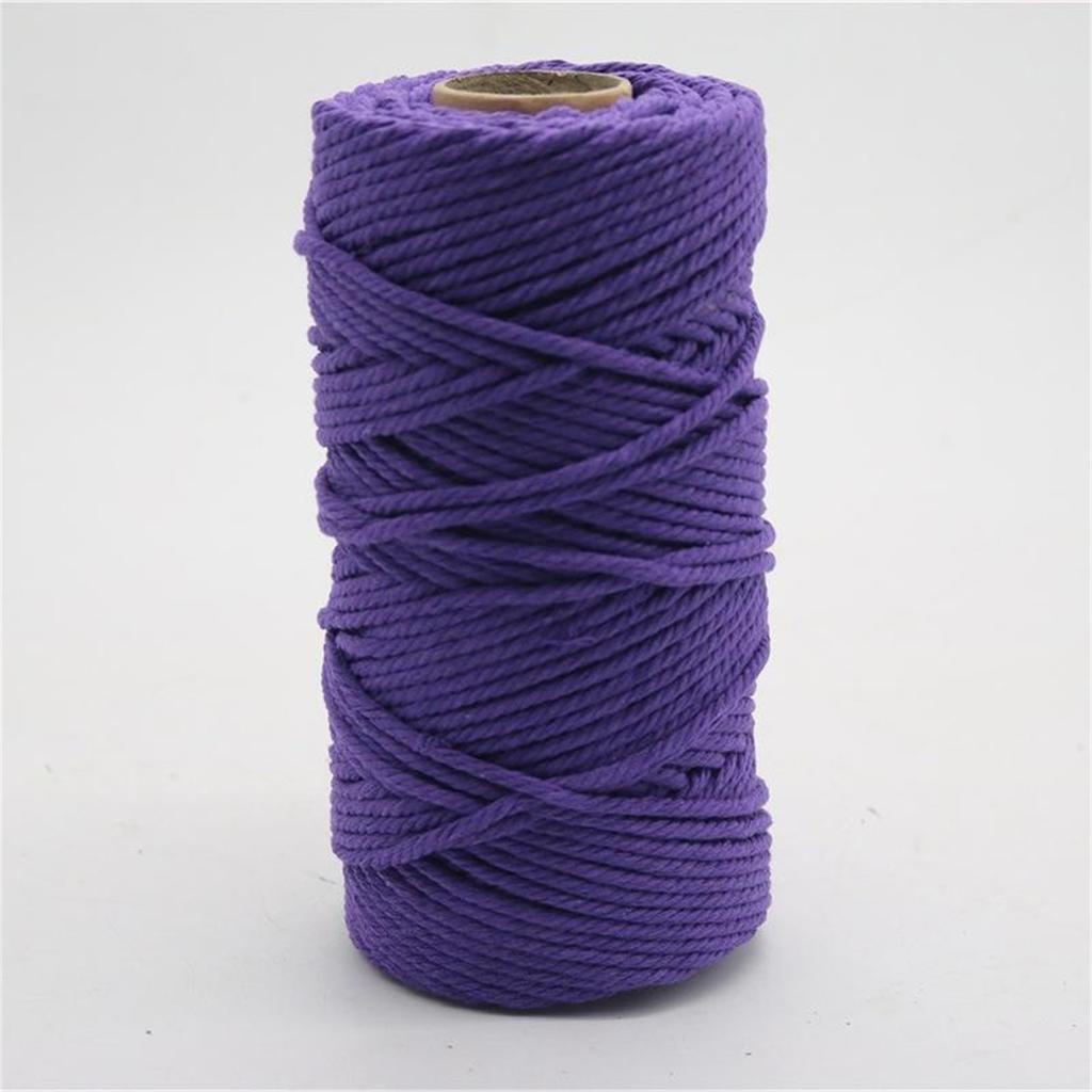 4mm Colored Cotton Rope Diy Hand-woven Tapestry Decoration Material Rope Tag Rope Colored Cotton Rope 100m