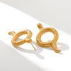 18K Gold Stainless Steel Hollow Snake Earrings for Women, Non-fading Titanium Steel Studs, Premium Style