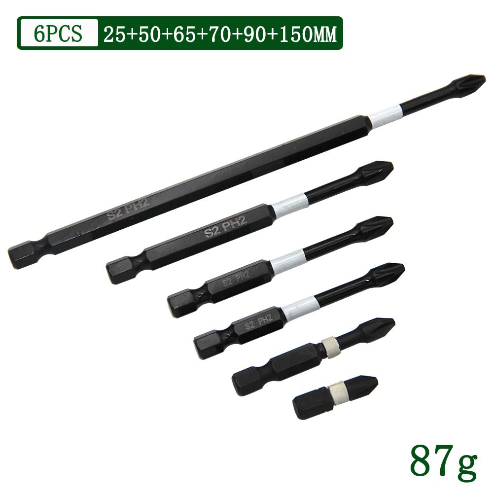 S2 Schlag magnetisch rutschfest Kreuzschlitz Schraubendreherkopf Hand Elektrobohrmaschine Sechskant Elektroschrauber Bit Werkzeugsatz