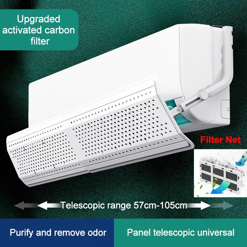 Klimaanlagen-Windschutzscheibe, schlagfrei, faltbar, gegen direktes Blasen, zum Aufhängen, einziehbarer Windabweiser für Klimaanlagen