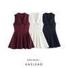 Kaslead New Arrival Women's Clothing Fashion Style Fashion Minimalist Wide Pleated Collar Short Dress 2124550