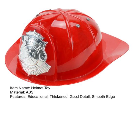 Firefighter Helmet Toy Stimulated Firefighter Helmet Children Cosplay Helmet Educational Thickened Firefighter Badge Helmet Toy