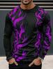 3D Printed Flame Scratch Pattern 3D Printed Autumn Men's Crew Neck T-Shirt Casual Long Sleeve Oversized Pullover Fashion Tops