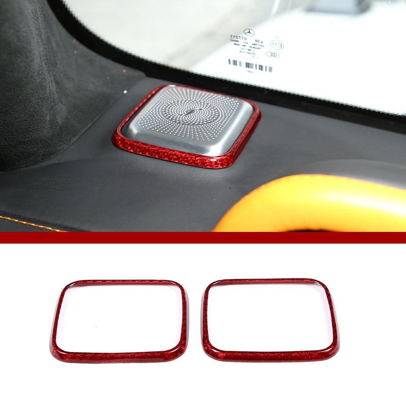 

Real Carbon Fiber Car Dashboard Horn Mesh Frame Decorative Sticker For Mercedes-Benz G-Class W464 2019-2026 Car Accessories
