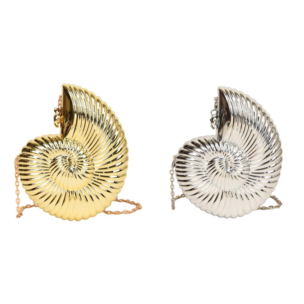 

Conch Shape Fashion Evening Bags Acrylic Clutch Purse for Wedding Party (Gold)