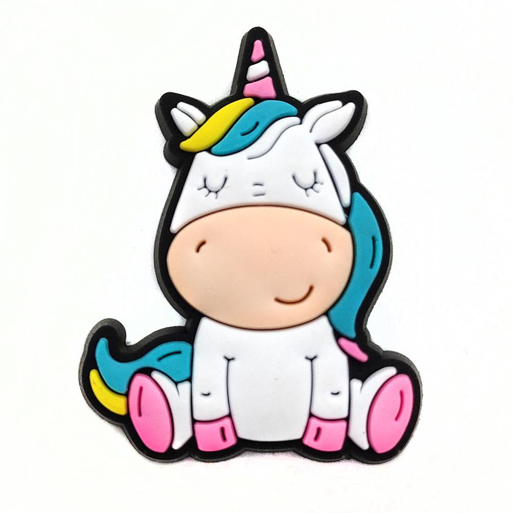Cartoon Unicorn Clog Shoe Buckles & Flower Charms - Kids' Birthday Gift & Garden Shoe Accessories