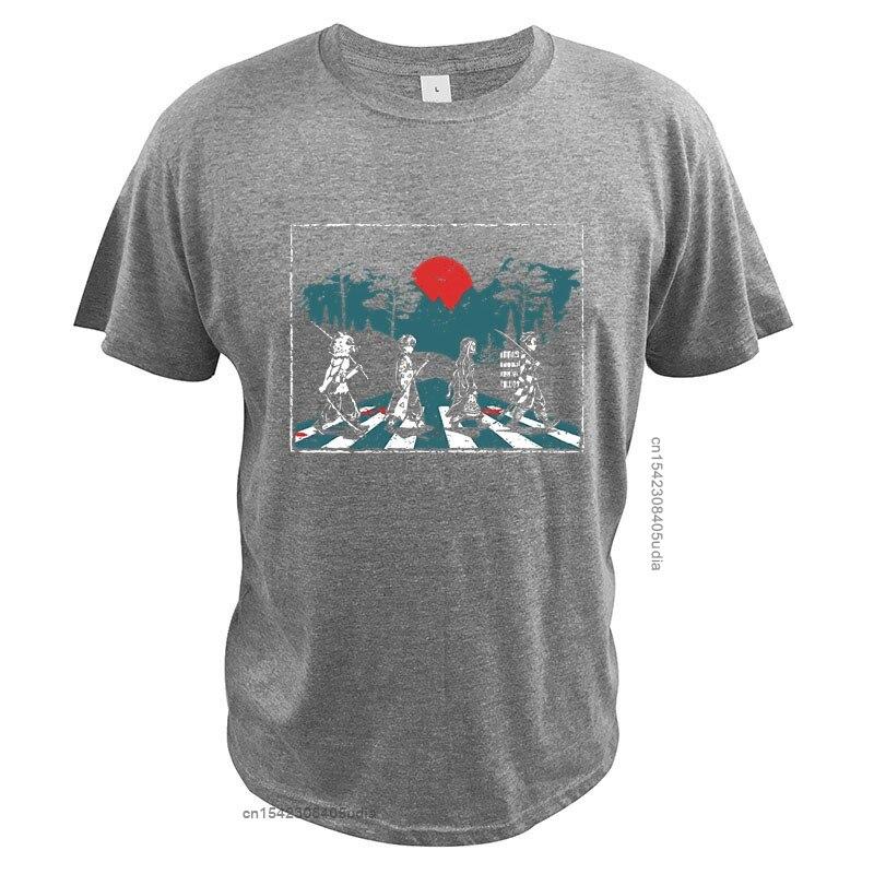 Футболка Демон Убийца Пародия Abbey Road Танджиро Незуко Зеницу Иноске Японская Манга Серия Летняя Цифровая Печать Футболка S